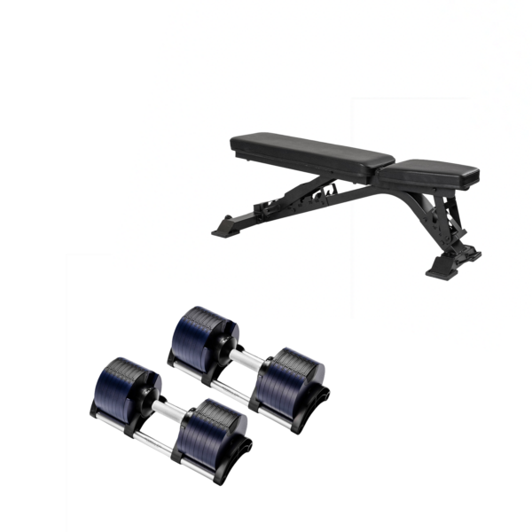 Adjustable Dumbbell Set + Elite FID 2.0 Bench Bundle