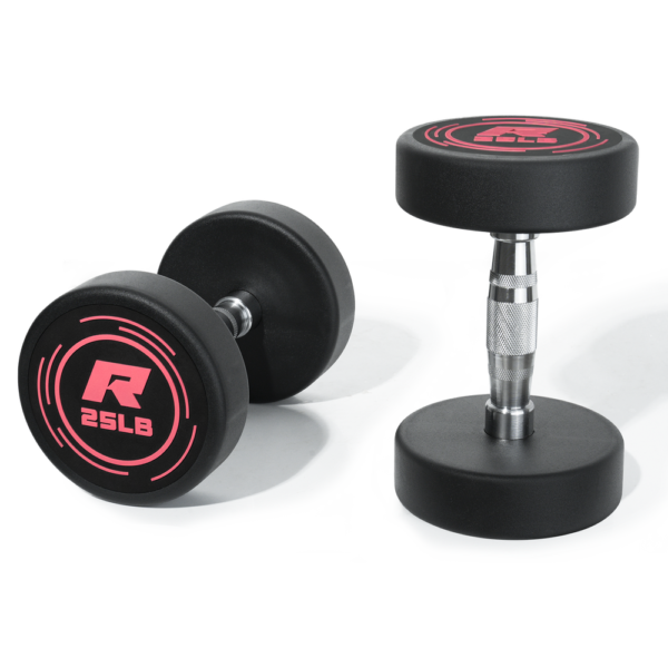 01-_25LB RitFit Pink PVC-Coated Round Dumbbells in Pairs