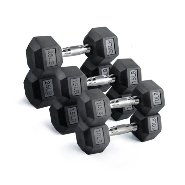 RitFit Rubber Hex Dumbbells Pairs and Sets