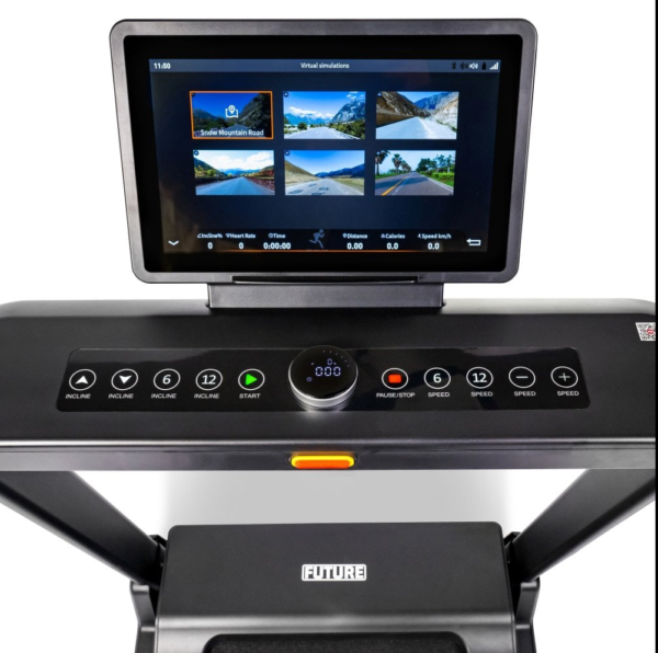 Future_Fitness_T550E_Folding_Treadmill_console_showing_virtual_simulations_1002x Future T550E Home Folding Treadmill
