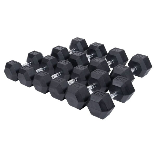 db_55_75 Rubber Hex Dumbbell Set