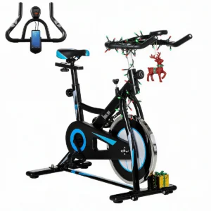 HOMCOM 8kg Flywheel Stationary Exercise Bike Indoor Cycling Cardio Workout Bike