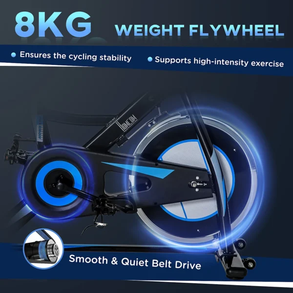 HOMCOM 8kg Flywheel Stationary Exercise Bike Indoor Cycling Cardio Workout Bike