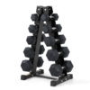 Rubber Hex Dumbbells Set with Rack