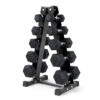 Rubber Hex Dumbbells Set with Rack