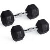 RitFit Rubber Hex Dumbbells Pairs and Sets