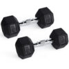 RitFit Rubber Hex Dumbbells Pairs and Sets