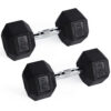 RitFit Rubber Hex Dumbbells Pairs and Sets
