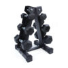 Rubber Hex Dumbbells Set with Rack