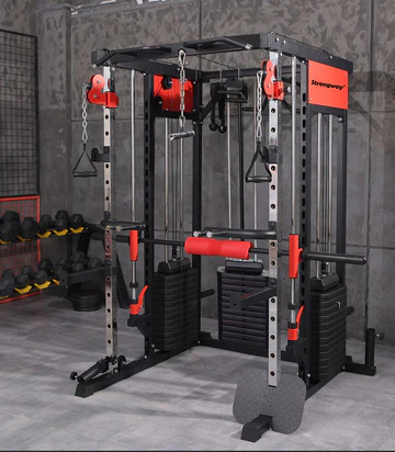 Smith Machine with Weights (3 Weight Stacks) - Multifunction Home Gym Machine