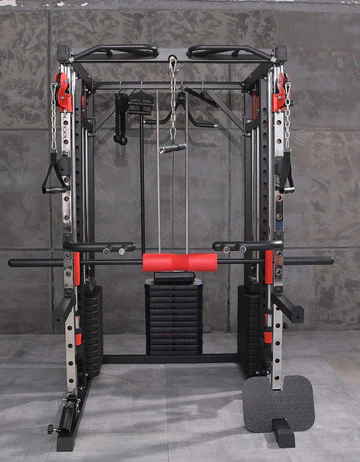 Smith Machine with Weights (3 Weight Stacks) - Multifunction Home Gym Machine