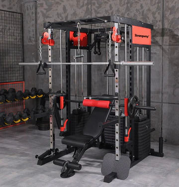 Smith Machine with Weights (3 Weight Stacks) - Multifunction Home Gym Machine