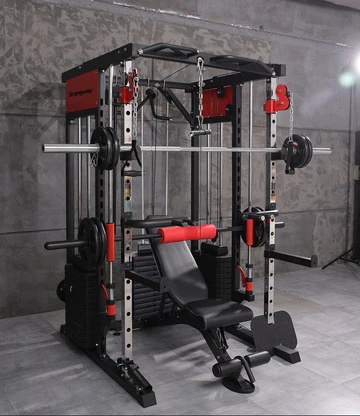 Smith Machine with Weights (3 Weight Stacks) - Multifunction Home Gym Machine