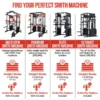 Smith Machine with Weights (3 Weight Stacks) - Multifunction Home Gym Machine